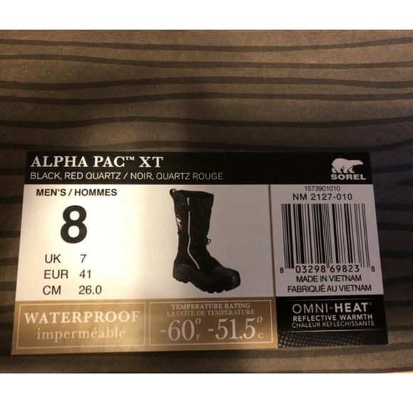 NWT Sorel Men\'s Alpha Pac Extreme Snow Boots Sz:8 main image 8